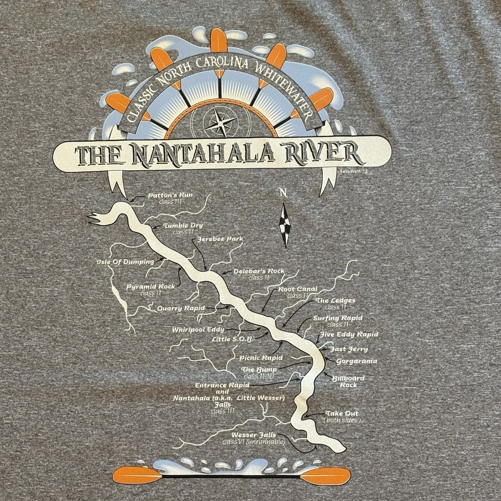 Nantahala River Kayaking Shirt Appalachian Rafting, North Carolina, Size L
